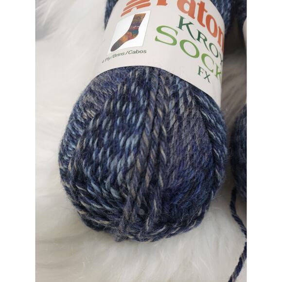 LOT‎ 2 -Patons Kroy Sock Yarn FX Wool Nylon Color is Cadet Colors 4Ply 50 gram - Picture 2 of 6